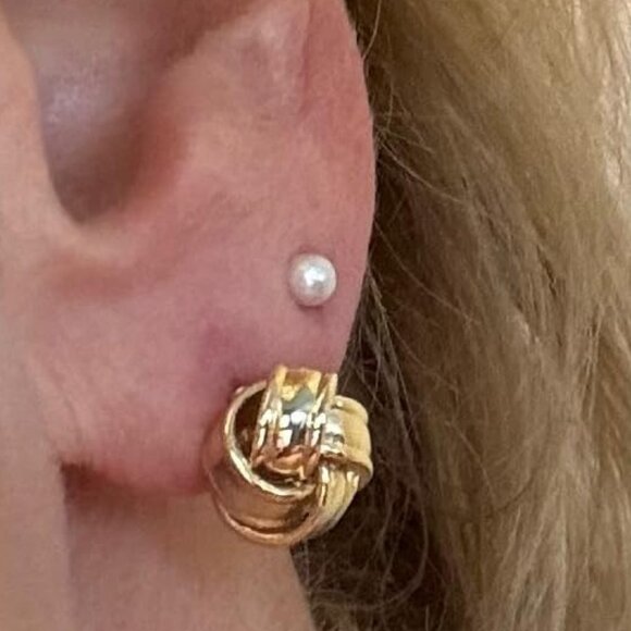 Neiman Marcus 14k Gold Plated Plain Love Knot Earrings - Picture 4 of 6